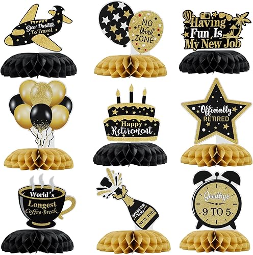 Miniatura 13 de 9 piezas de decoraciones de fiesta de los años 90, centros de mesa retro de panal de los años 90, centros de mesa de fiesta de regreso a los 90 para