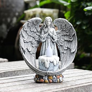 Yiosax Angel Garden Statues Outdoor Cemetery Decorations for Grave