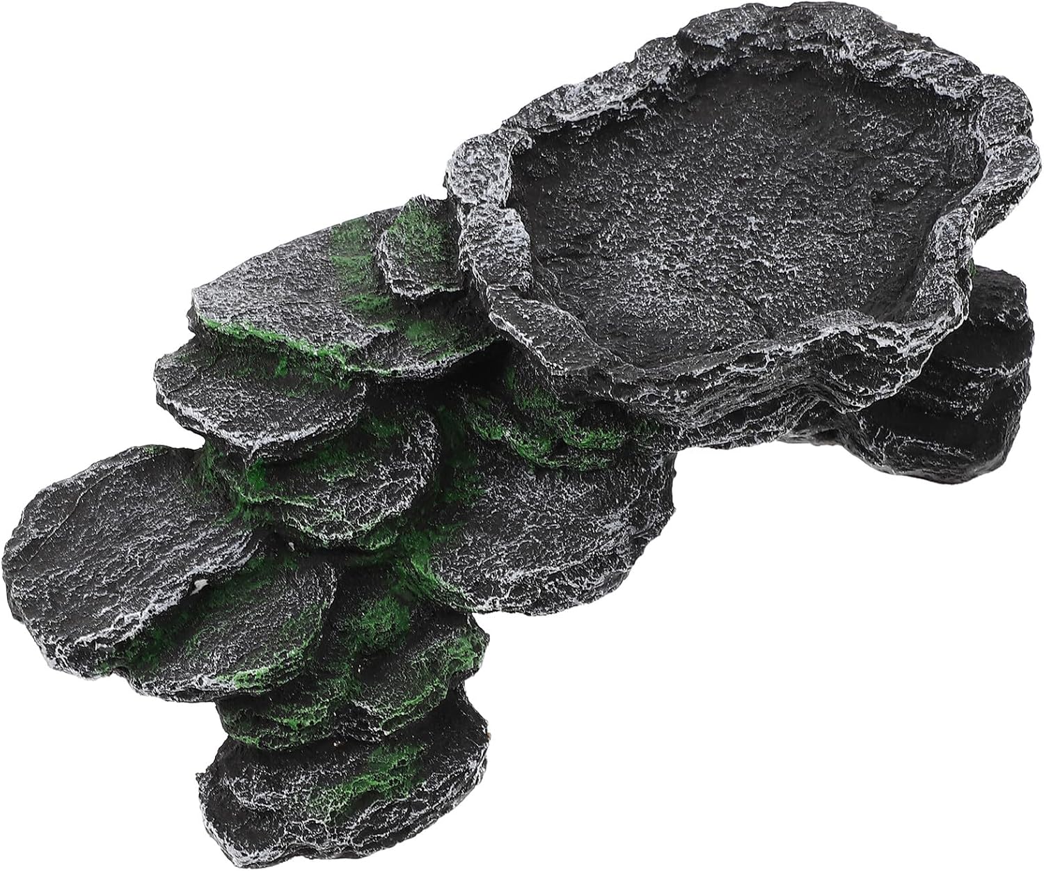 GLEAVI Vivid Resin Turtle Basking Platform and Reptile Shelter Hideout with Simulated Ramp for Aquarium Habitat Decor, Suitable for Turtles and Amphibians