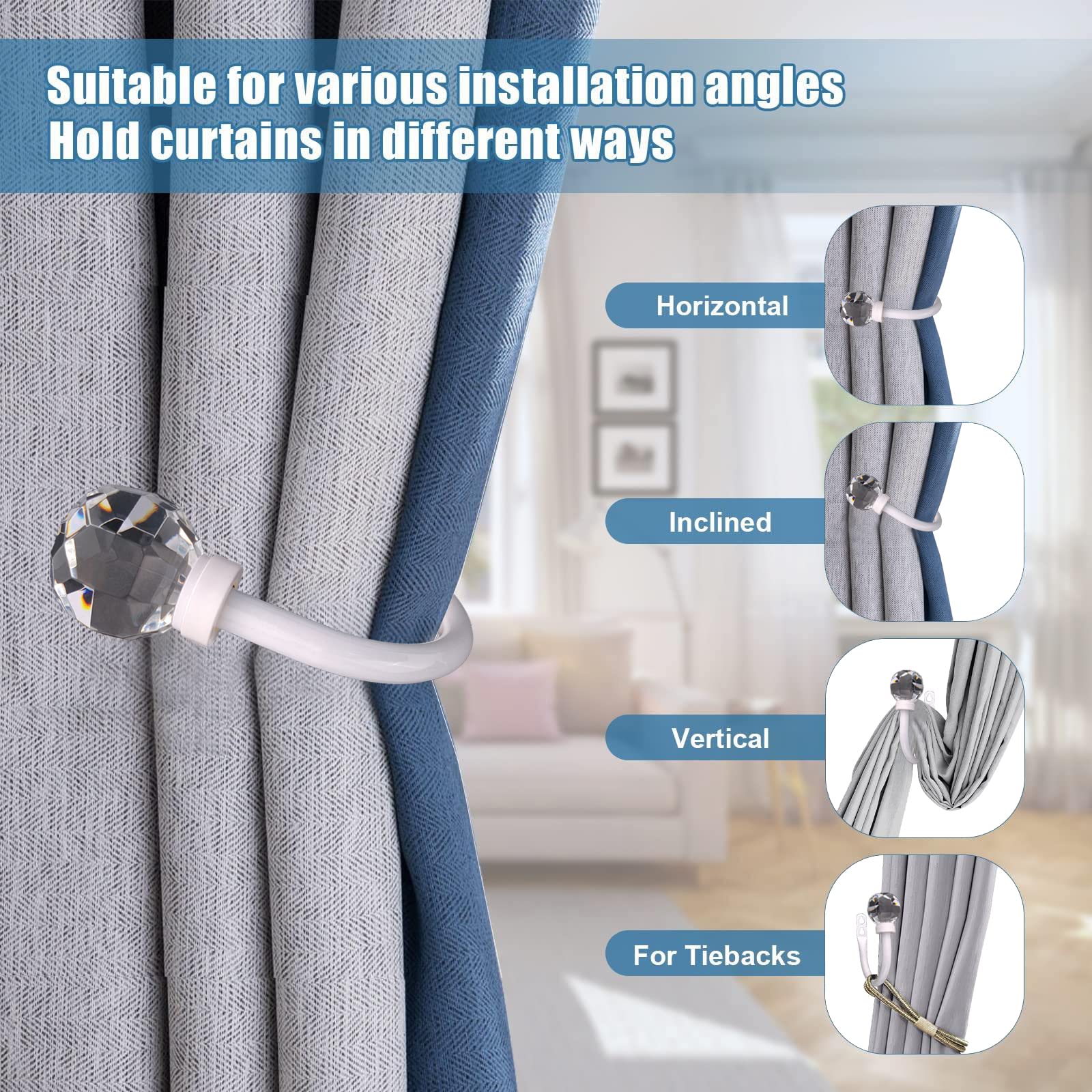 Gancho De Palo De Cortina Paquete De 2 Soportes Para Barra De Cortina De  Ducha, Diseño | Meses Ganchos Adhesivos Para Cortinas, image size:1600x1600