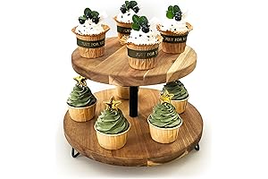 Rustic Wooden 2-Tier Cake Stand: Enhance Your Dessert Displays