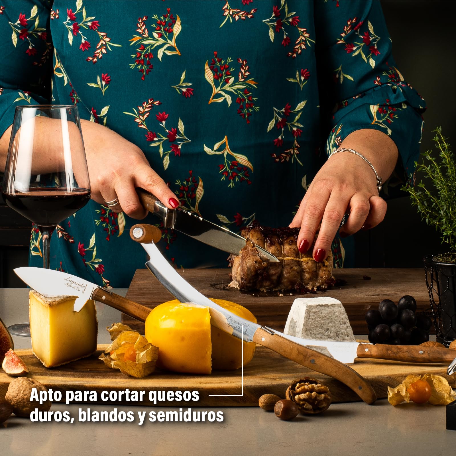 Laguiole Style De Vie Laguiole Estilo De Vie cuchillo de queso línea de conductos de lujo, de 3 pedazos,