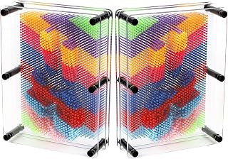 2 Pack 3D Pin Art Toy, 8"x6" Plastic Pin Art Board Desk Toy Sculpture Craft Fun Creativity for Kids, Adults, Home, Office Decoration, Multicolor