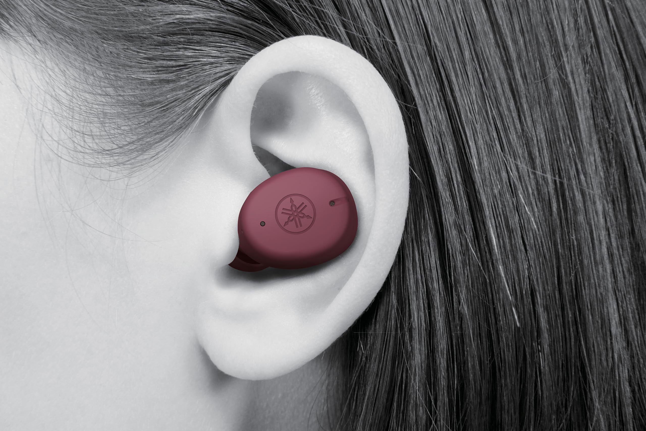Yamaha TW-E3C Auricolari In-Ear Bluetooth True Wireless con Tecnologia True Sound, Tecnologia Clear Voice Capture, Modalità Gaming, Suono Ambientale e Listening Care - Rosso