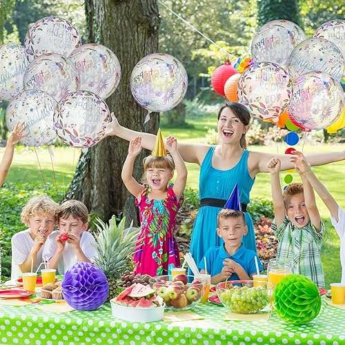 Miniatura 7 de 12 globos Bobo transparentes de feliz cumpleaños, redondos y coloridos 4D, 20 pulgadas para fiestas, bodas, decoración de baby shower