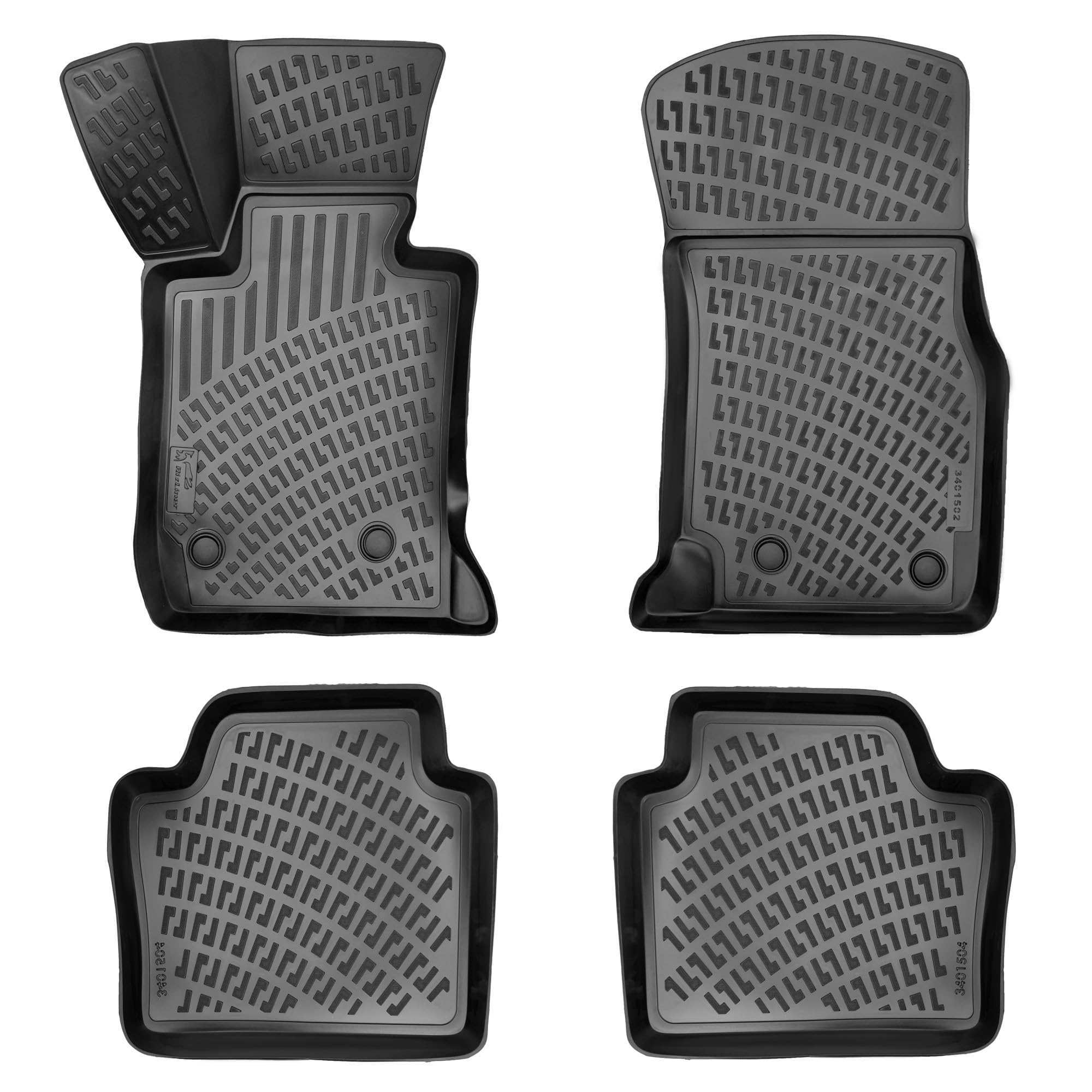 RizLiner Hyundai Ioniq 5 Unmovable Console 2022-2026 (No Movable Console) Floor Mats 3D Custom Fit Rubber Car Mats All Weather Laser Measured Floor Liners Heavy Duty Waterproof (Front & Rear) — view 49