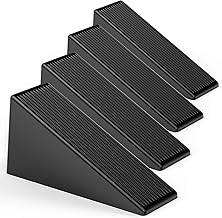 Crosize 2.35 inch Tall Door Stoppers, Large Non-Slip Door Stops for Heavy Duty Door, Big Door Wedge for Bottom of Door, Black, 4 Pack