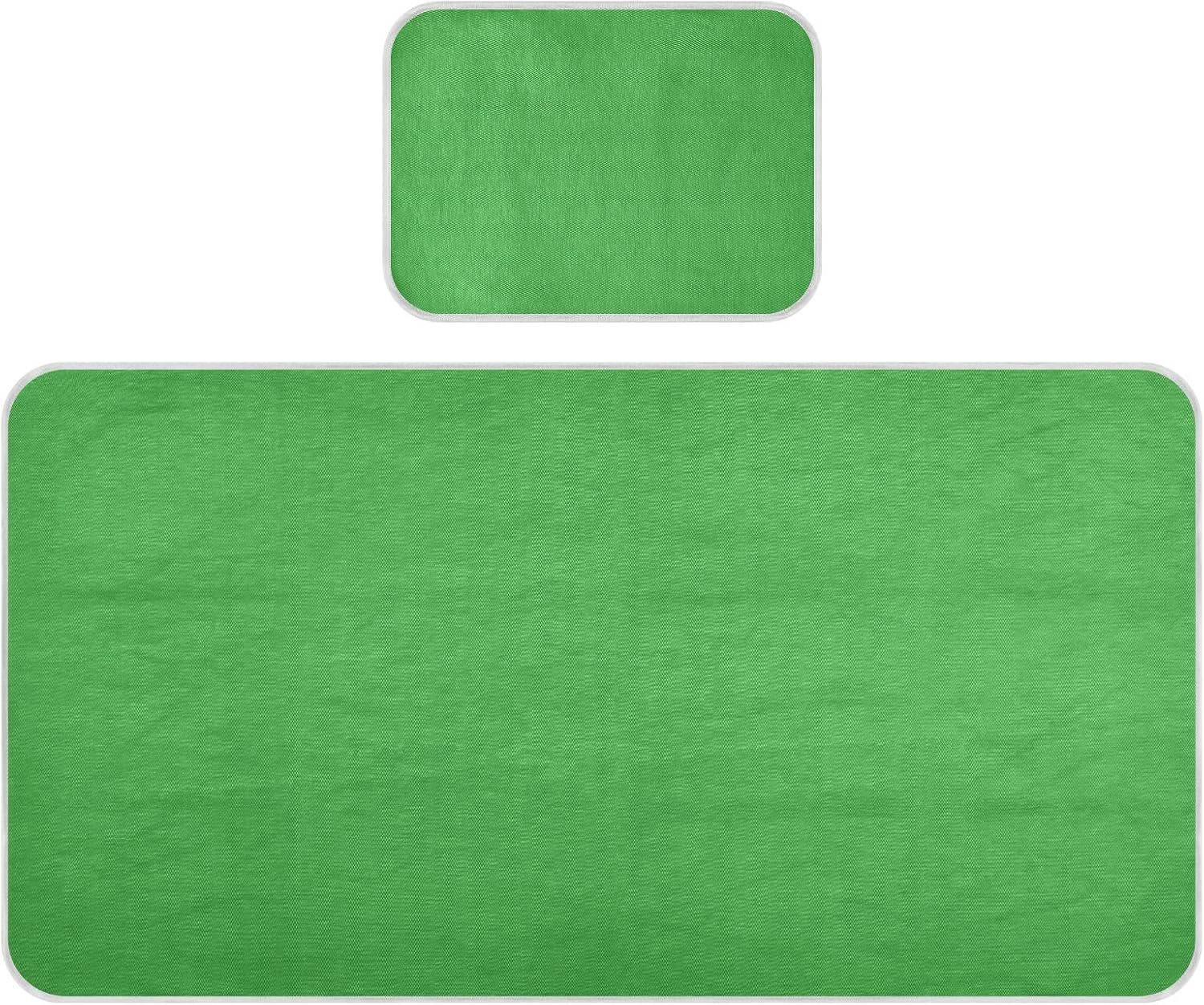 Baby Cooling Mat Forest Green Ice Silk Breathable Mesh Summer Crib Mattress Pad with Pillowcase, Soft Cooling Sleeping Surface for Infant & Toddler, 52"x28"