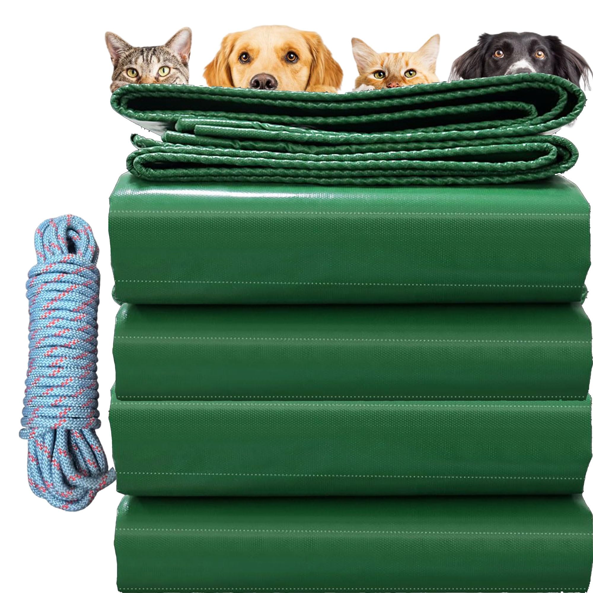 YANFEILI Telone Rinforzato,2x2.5m 520g/m² telo PVC con Occhielli telo in tessuto e protettivo,telone rinforzato occhiellato verde