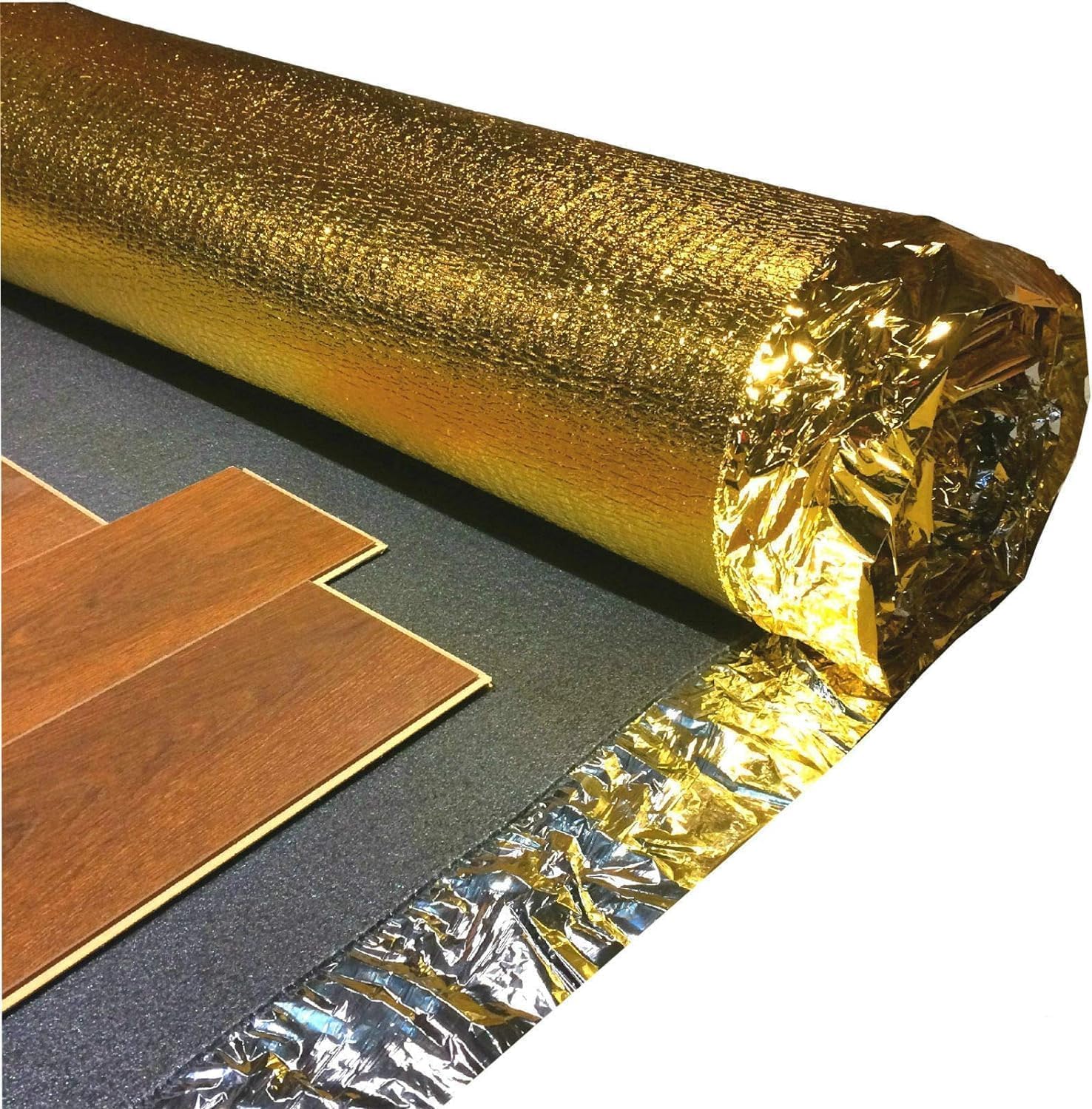Kk Gold Acoustic Sonic Underlay, 5Mm Thick, For Wood And Laminate Flooring, Damp-Proof Membrane, Great Sound Insulation