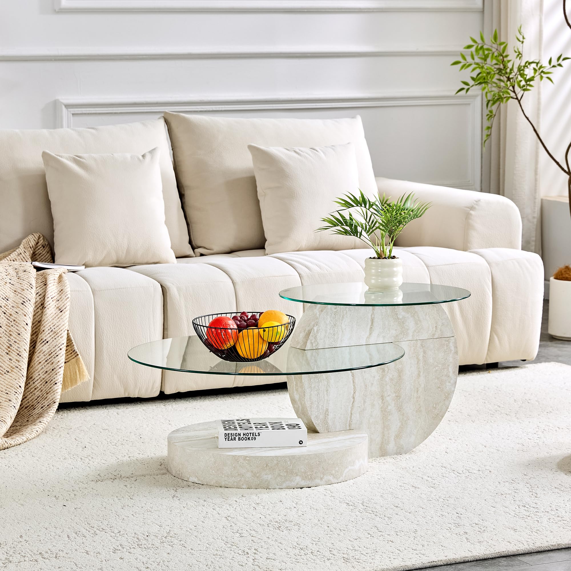 90 cm Glas-Couchtisch,runder Couchtisch