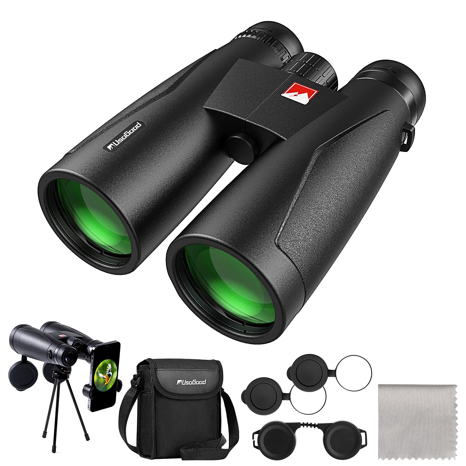 Buy Usogood 12x50 HD Binoculars for Adults with Tripod and Phone