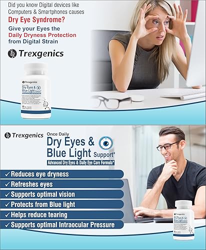 Miniatura 5 de Trexgenics Ojos secos y luz azul, fórmula vegetariana una vez al día con luteína 10 mg, zeaxantina 2 mg, arándano, ginkgo, corteza de pino, vitamina