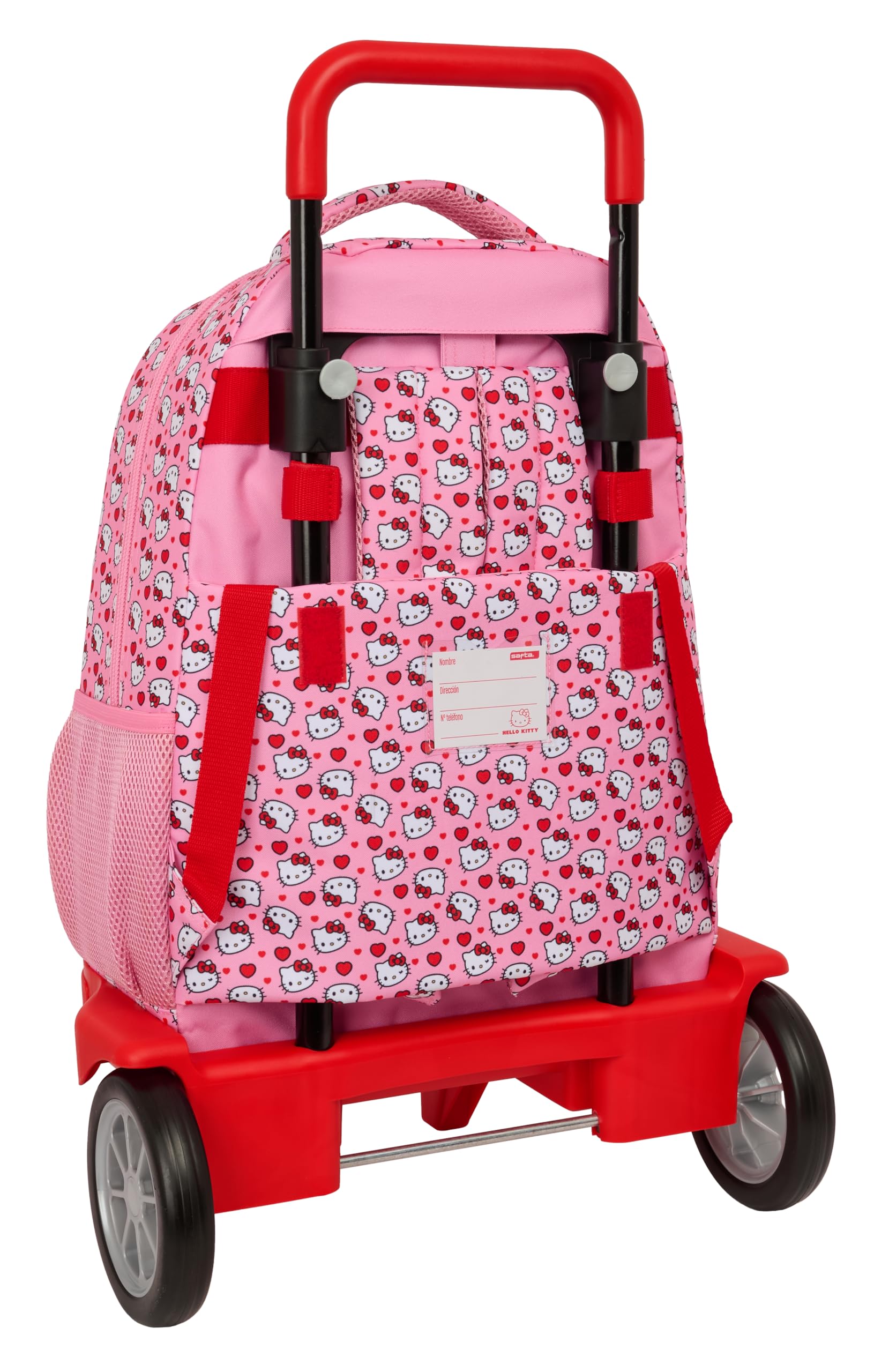safta HELLO KITTY - Zaino grande con ruote, Compact Evolution, rimovibile, ideale per bambini di diverse età, comodo e versatile, qualità e resistenza, 33 x 22 x 45 cm
