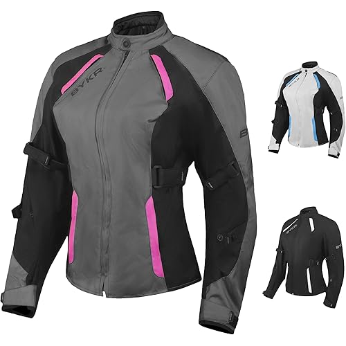BYKR Womens Motorcycle Jacket For Women Ladies Motorsports Enduro Biker Adventure CE Armored Powersports Protective Jackets