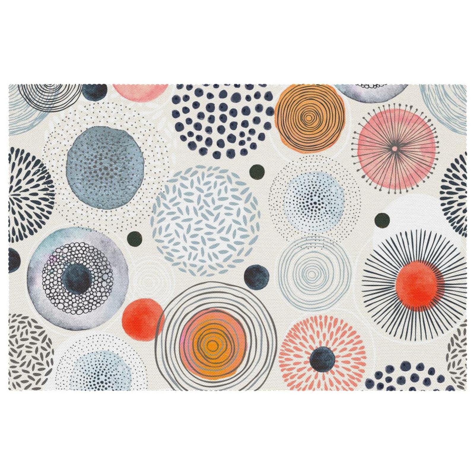 Sets de table motif cercles anti-chaleur et lavables
