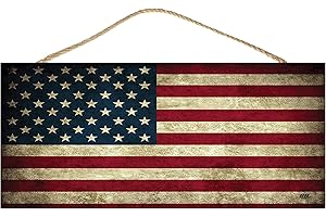 Rustic Tattered American Flag Wall Hanging