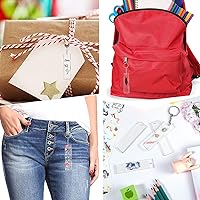 Vista 5 de Llavero acrílico en blanco, 48 juegos de llaveros transparentes, incluyendo adornos rectangulares de acrílico transparente (0.8 x 3.3 pulgadas)