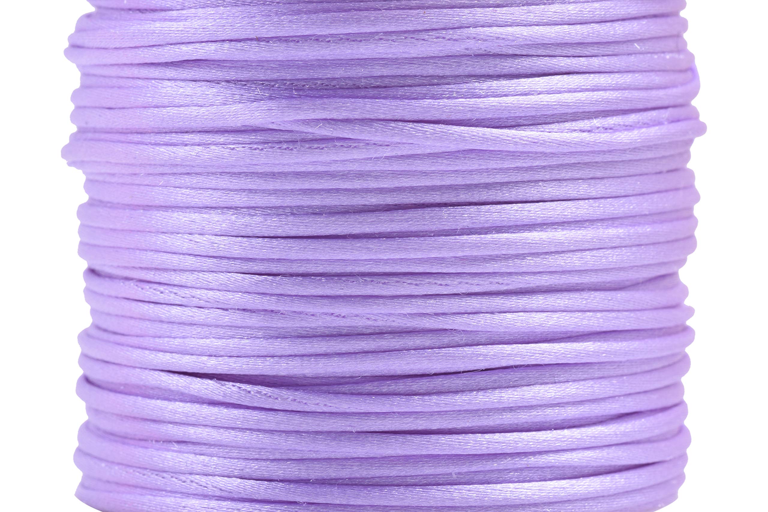 KONMAY 80 Yards 1.0MM Rattail/Bugtail Satin Silk Cord Shamballa Macrame Beading Nylon Kumihimo String (Lavender 672) — image 1