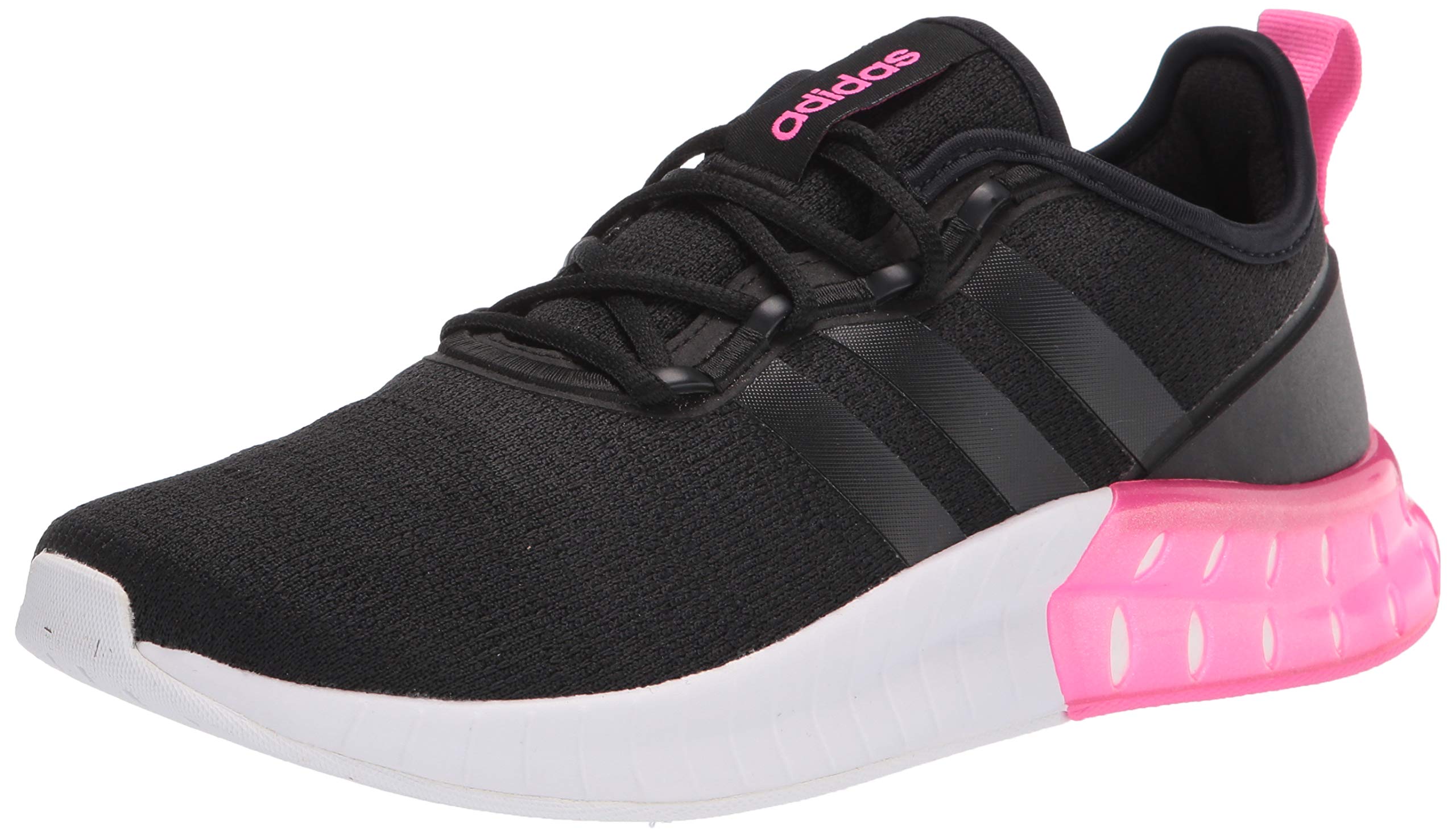 adidas Women's Kaptir Super Running Shoe, Black/Black/Screaming Pink, 6
