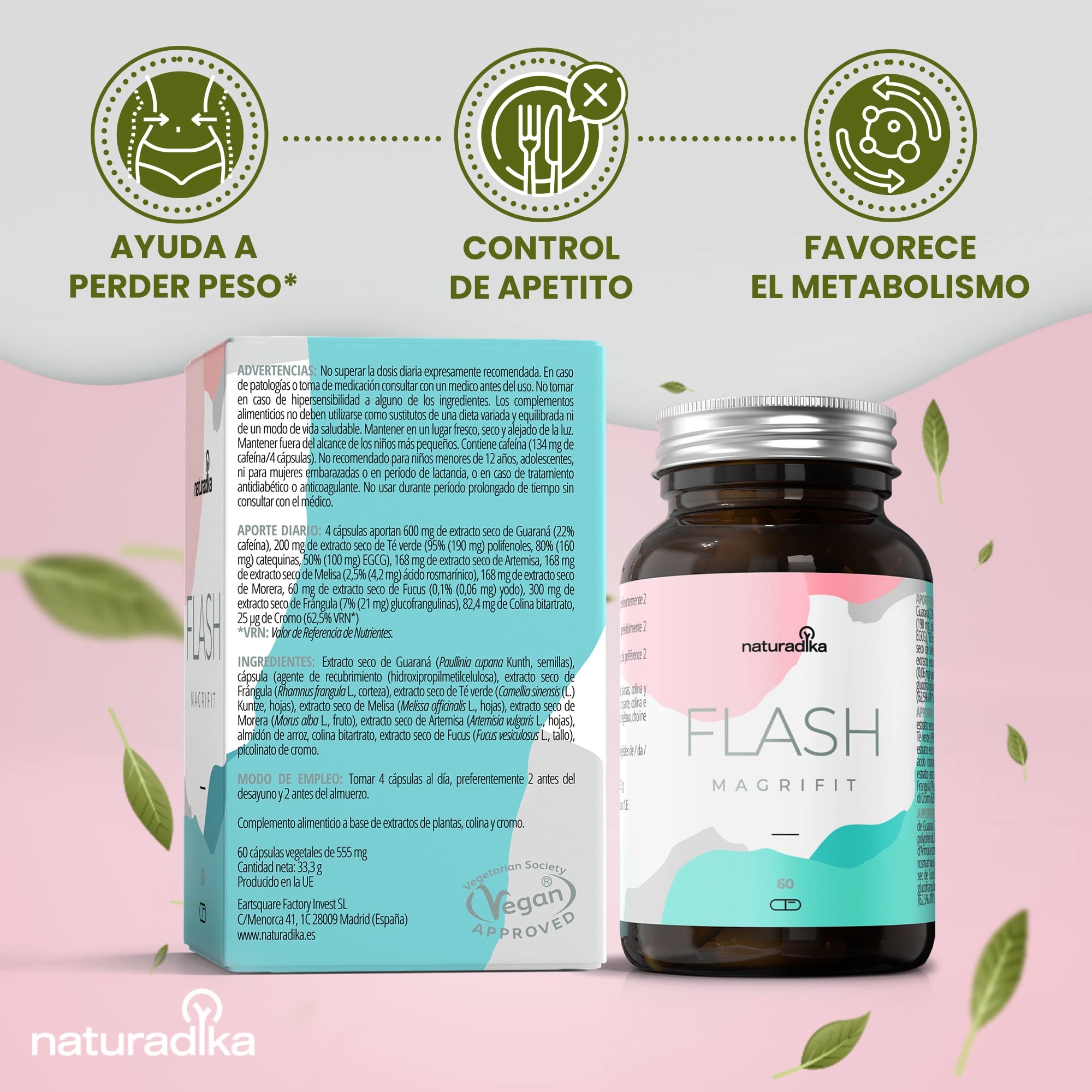 Magrifit Flash | Pastillas para Adelgazar Muy Rapido | Quemagrasas Efectivo para Mujer (15 días - Oferta Estándar)
