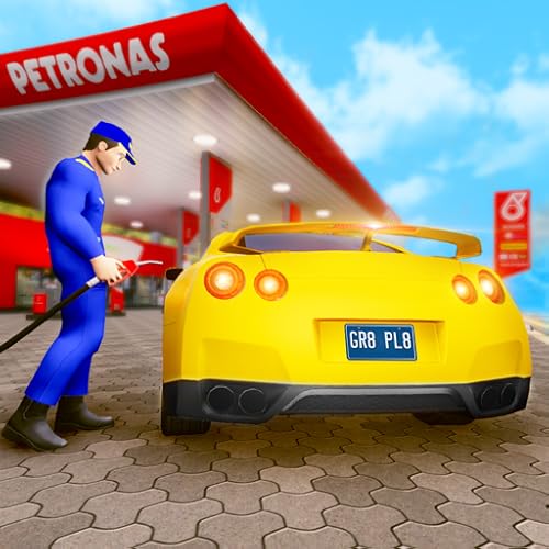 Gas Station Car Wash Salon 3D