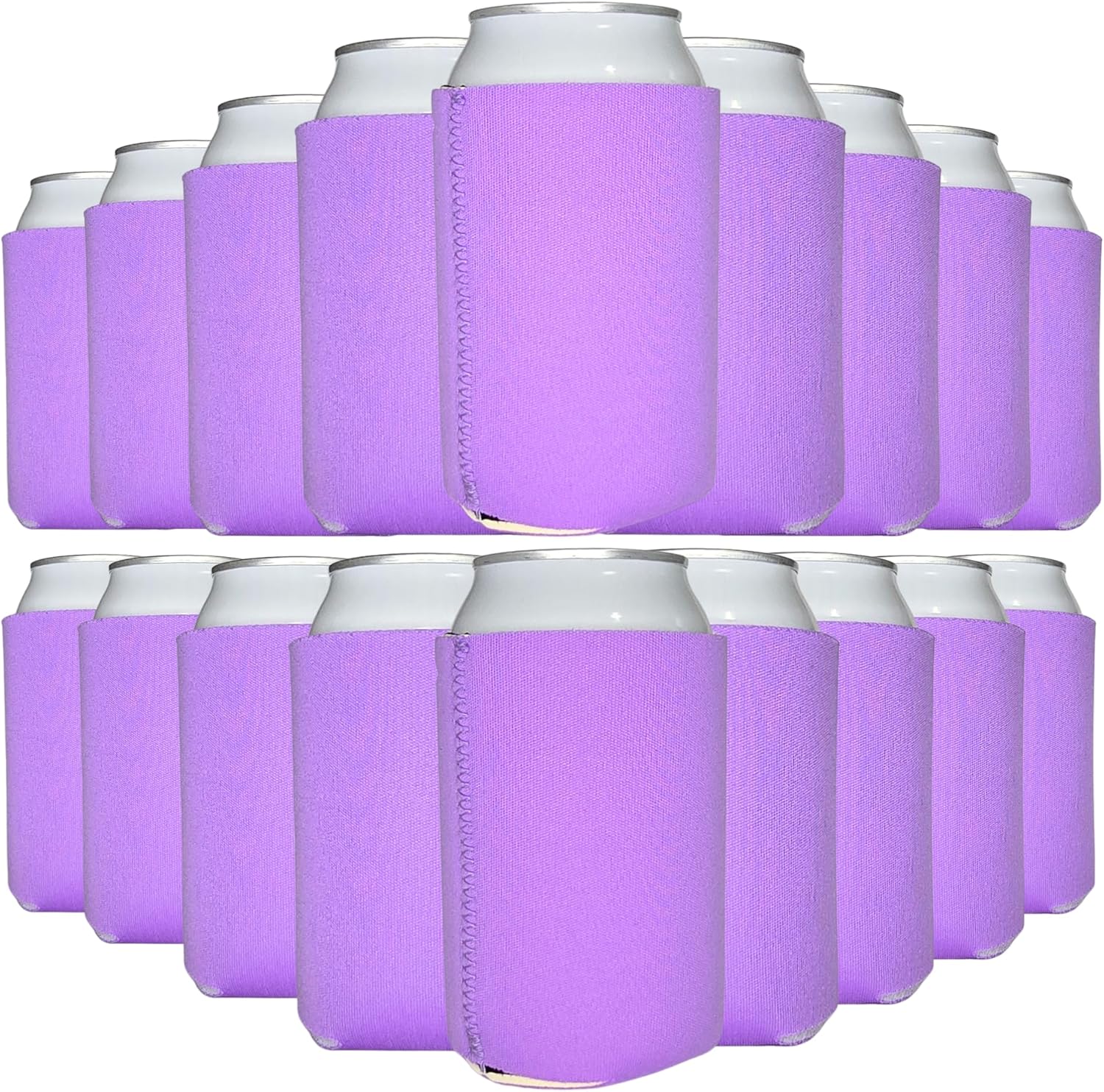 TahoeBay Neoprene Can Cooler Sleeves (50-Pack) Bulk Blank Sublimation Blanks for Vinyl Regular Size Plain Beer Coolers for Soda Cans & Bottles Black, White, Solid Color Set (Royal Blue)