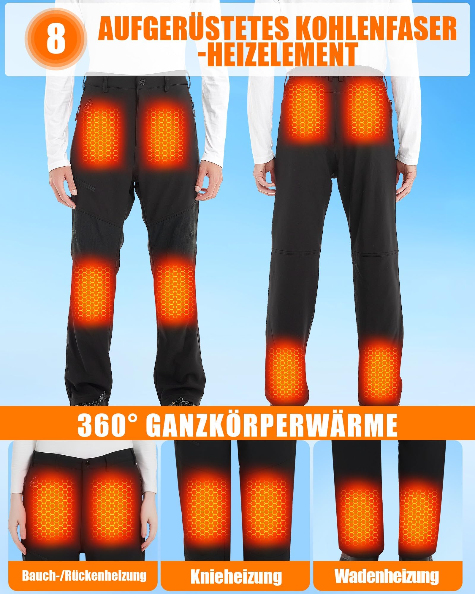CYCYHEAT Pantalones calefactables para hombre y mujer
