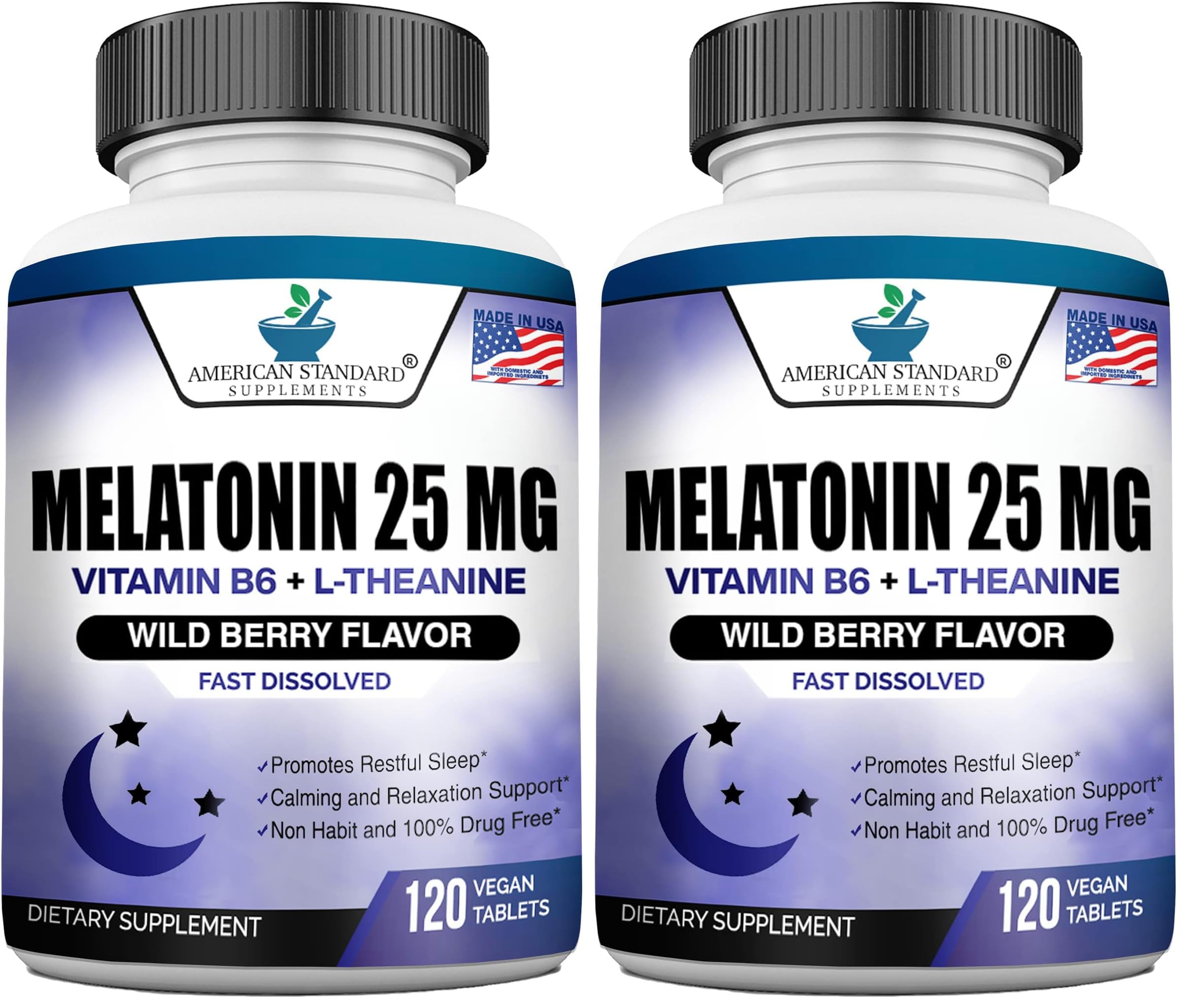 Melatonin 25mg Per One Tablet, 120 Chewable Tablet with L-Theanine & Vitamin B-6, Supports Healthy Sleep Cycle , Promotes Calming & Restful Sleep, Vegan, NON GMO, Made In USA — Amazon image 7