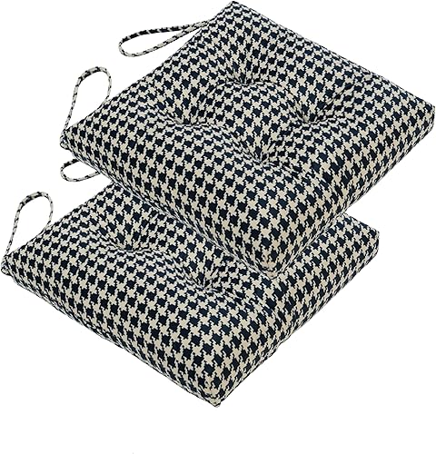 Paquete de 2 cojines de mimbre para asiento de patio para exteriores e interiores con lazos, cojín para silla de comedor, 17 x 17 pulgadas (pata de