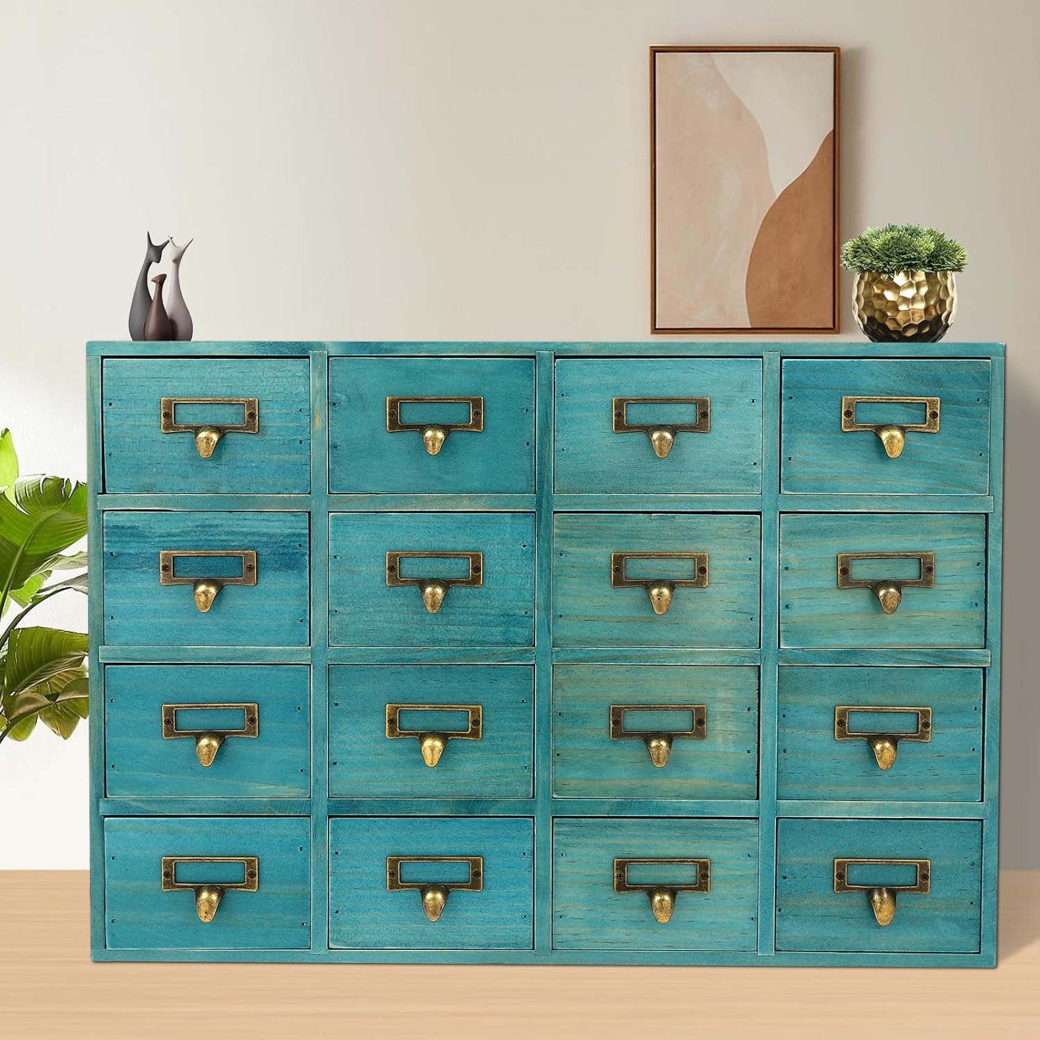 LOHISHILO 16 Drawers Apothecary with Drawers