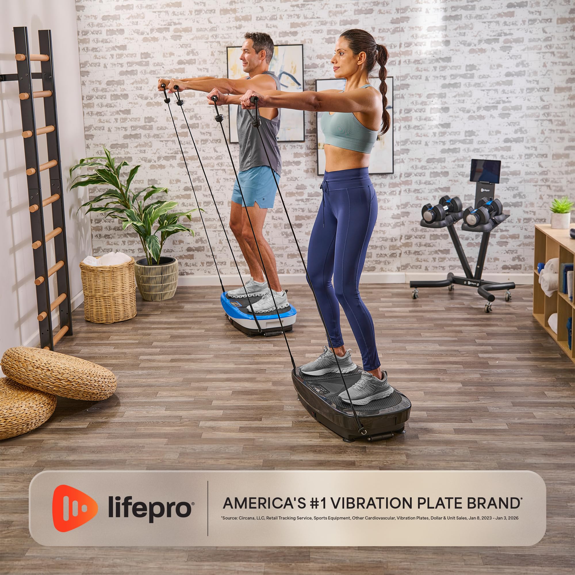 LifePro Rumblex Max 4D Vibration Plate Exercise Machine | Piastra vibrante per esercizi con bande di resistenza per fitness, recupero e allenamento a casa