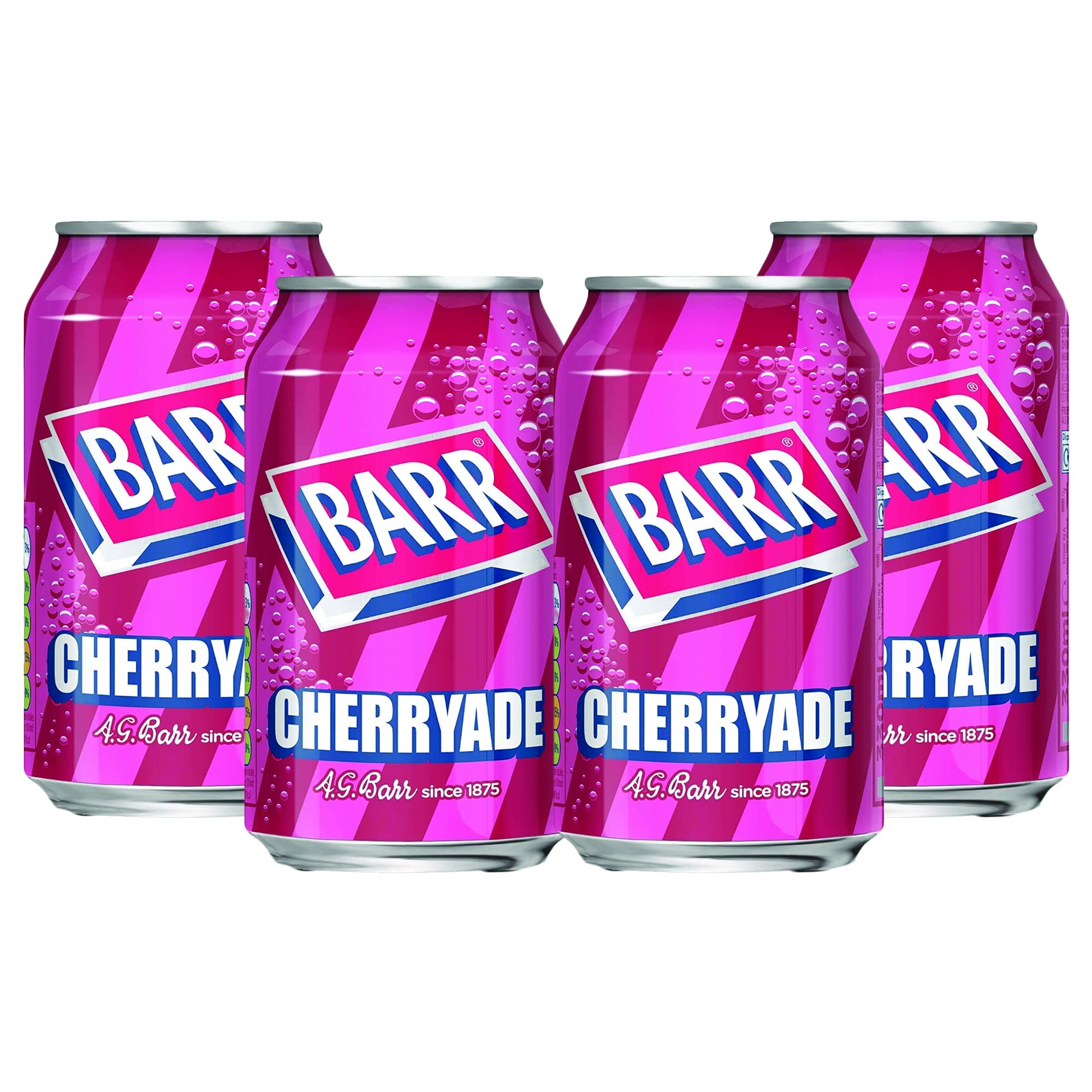 BARR Cherryade - 4 x 330ml Cans | A Fizzy Drink for Everyone | Fizzing with Flavour