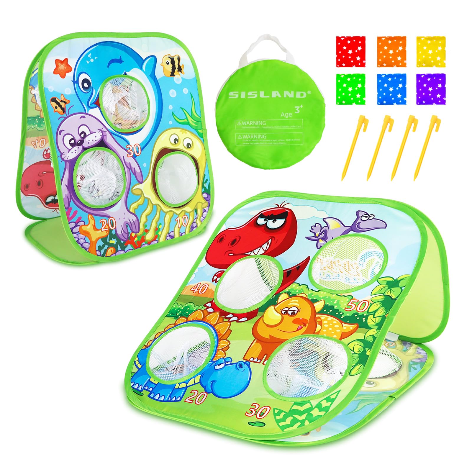 - Sisland 5-in-1 Bean Bag Toss Game for Kids, Animal Corn Hole Outdoor Toy for Toddler, Outside Yard Party Lawn Backyard Games Birthday Gift for Boy Girl Age 3 4 5 6 7 8