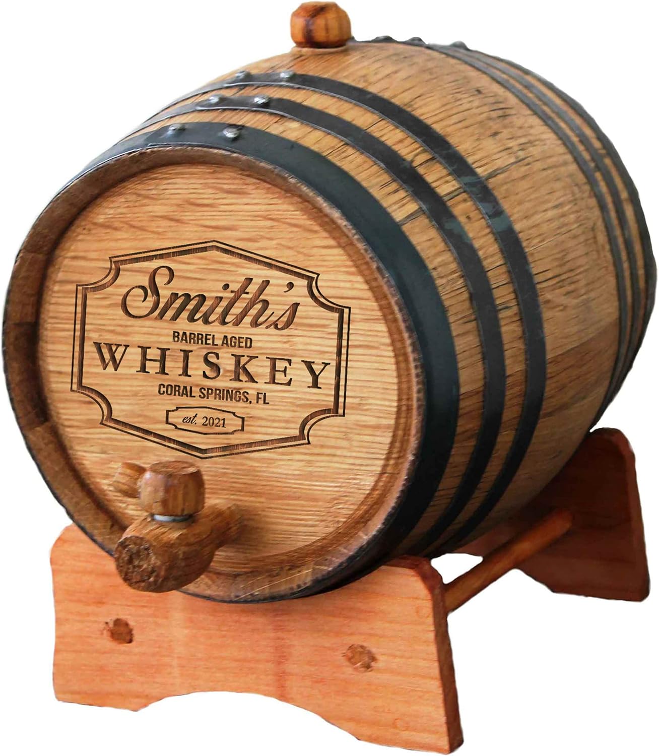 My Personal Memories Personalized Whiskey Barrel - Engraved Wine Barrel - Custom Oak Barrel - Barrel Aged Design (2 Liter Barrel)