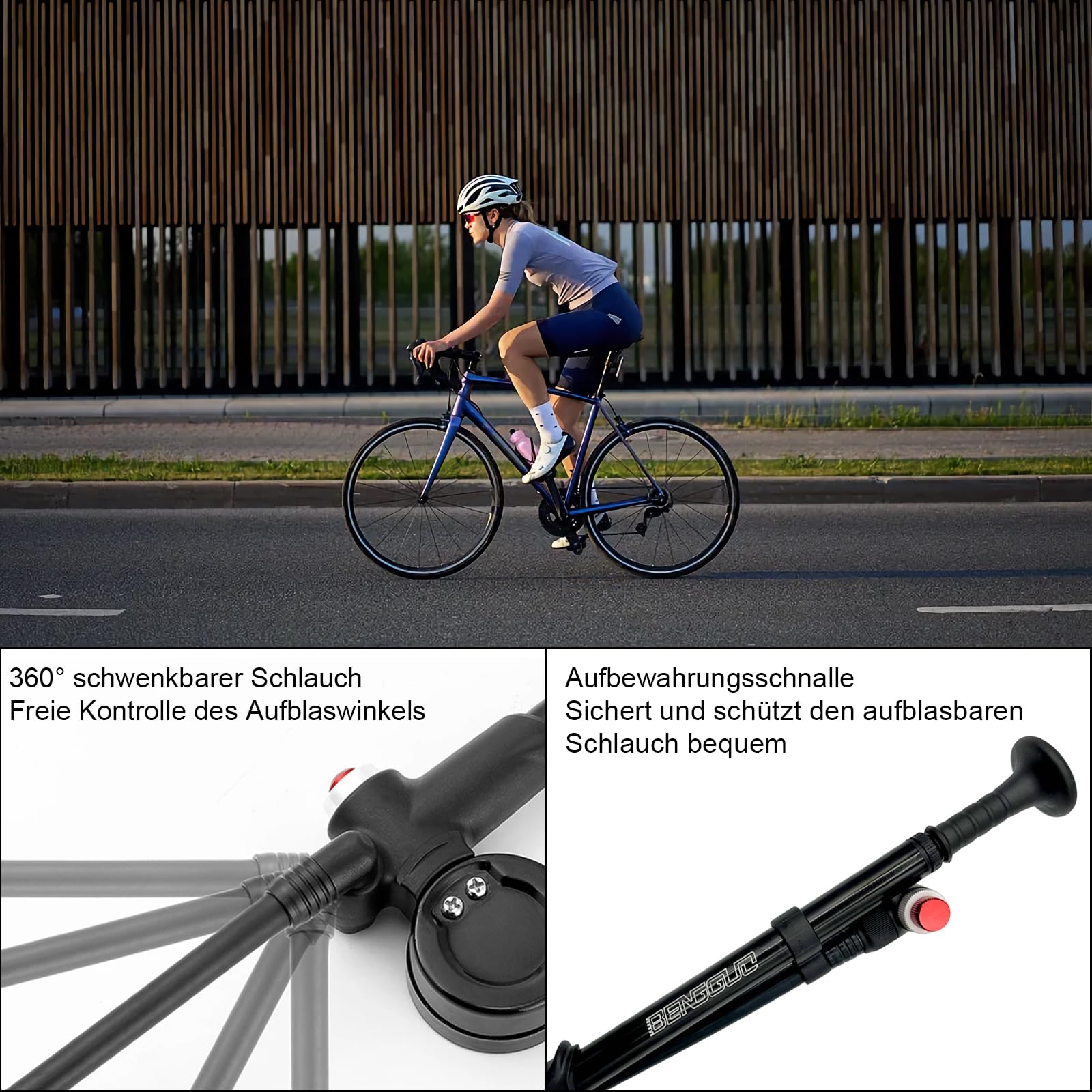Hochdruck Dämpferpumpe(Max 300 PSI) 3 in1- Fahrrad Gabelpumpe, Hinterradaufhängung pumpe und Fahrradreifen pumpe, Fahrradpumpe mit Manometer, Tragbare Minipumpe mit Entlüftungstaste für MTB, Rennrad