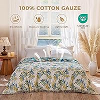 Vista 110 de Cobija para cama de estilo bohemio, 100 % algodón, ultra suave, edredón rústico, cobija de otoño, estampado floral, decoración de granja, cobija