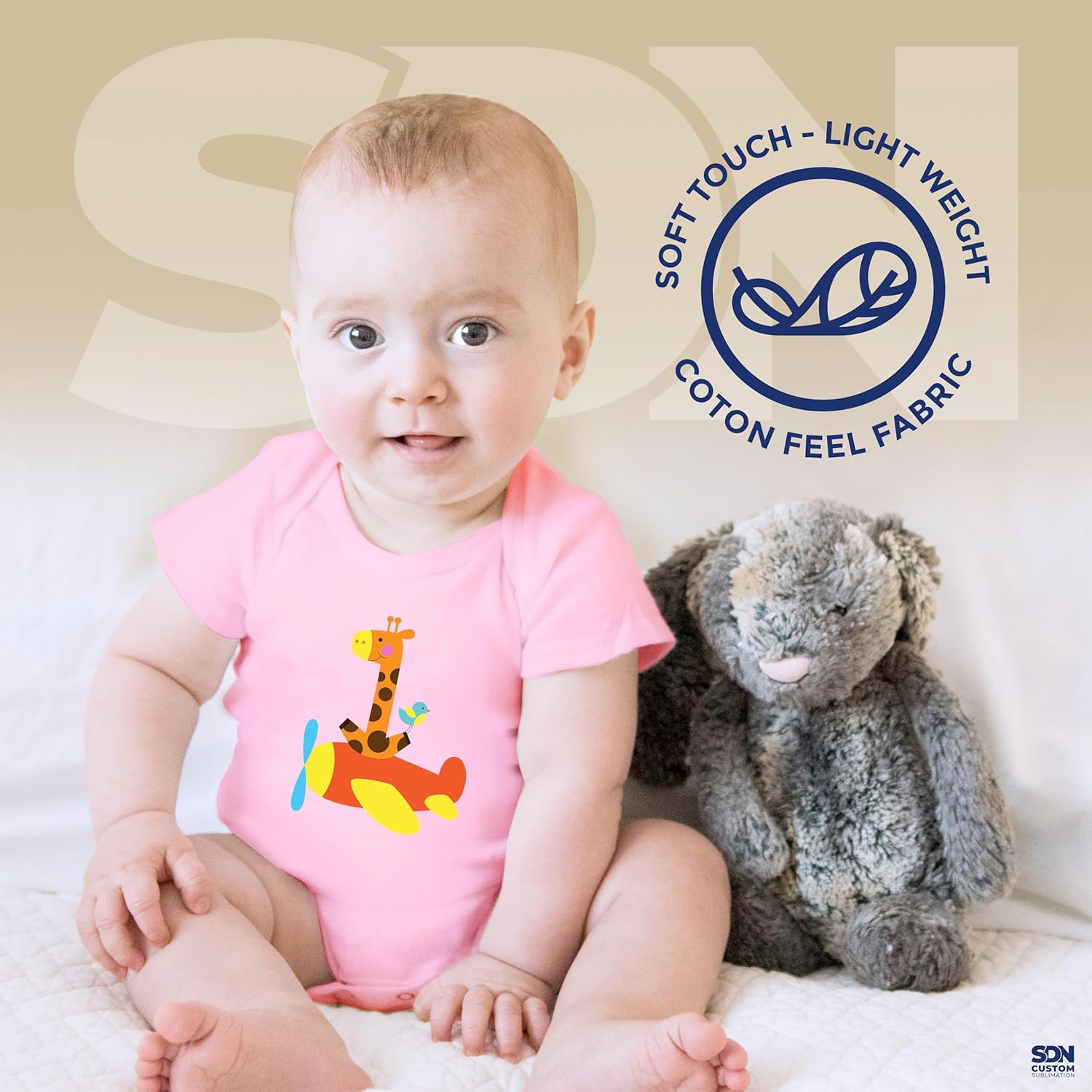 5 Pack Polyester Kids Unisex Baby Bodysuit for Sublimation - Infusible Ink Compatible - Vibrant Printing