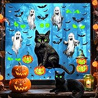 Vista 11 de Halloween Moon Wall Sticker Black Bat Wall Stickers Vinyl Crow Bird Tree Branch Wall Decals Removable Halloween Moon Bat Wall Decals Bats Window