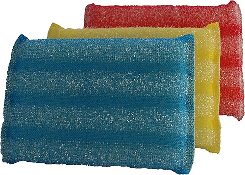 Miniatura 6 de Superio - Esponja de cocina resistente apta para las manos para fregadero olla lavavajillas antiarañazos esponja kosher color amarillo azul y rojo