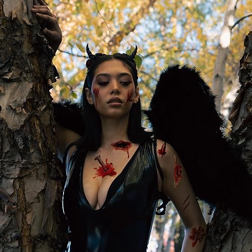 Miniatura 5 de ELOOF Tatuajes de Halloween de cicatriz para el cuerpo, tatuajes de maquillaje realistas temporales para hombres, adultos, mujeres, niños (pegatinas