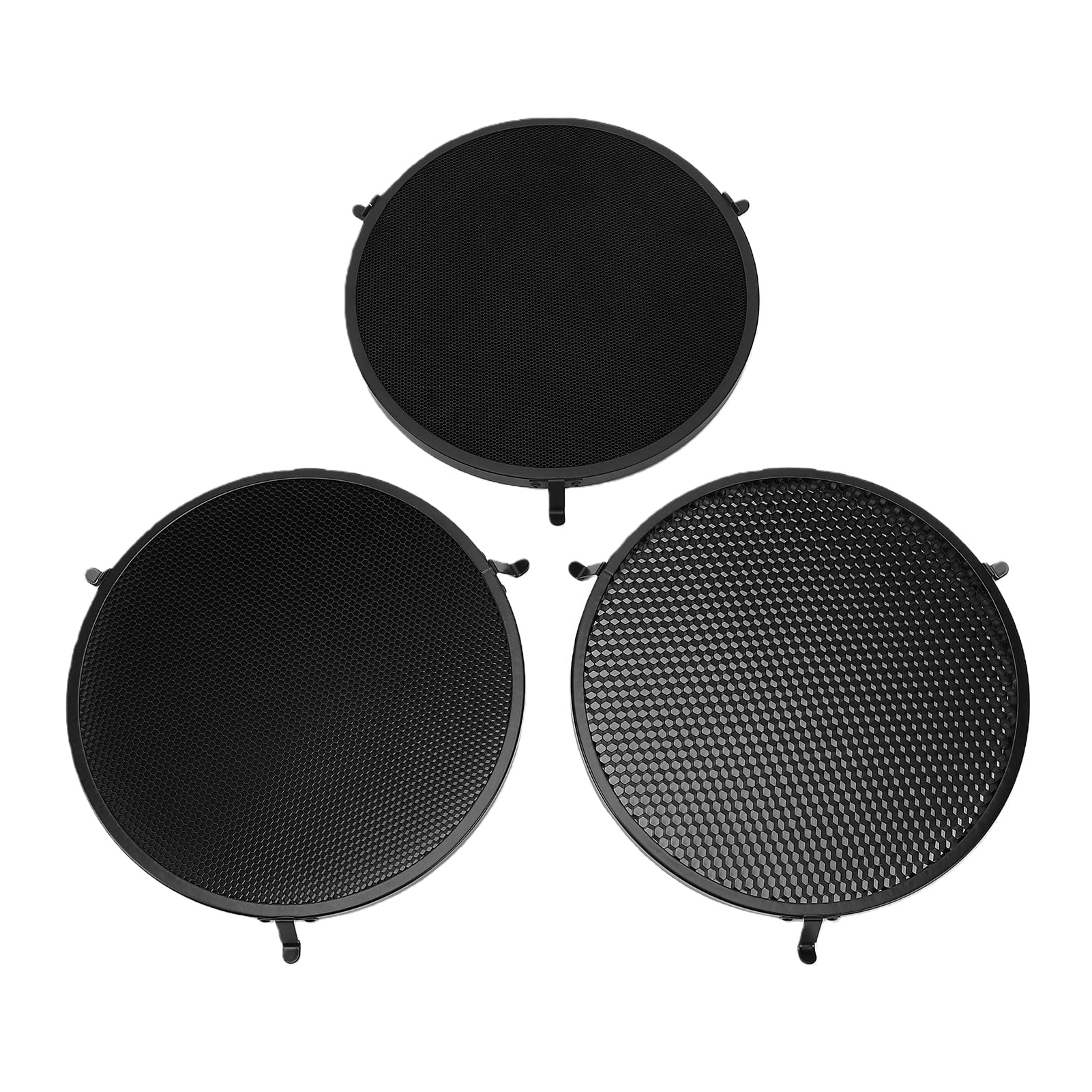 Fabater Rejilla de Fotografía, Paquete de 3 Modificadores de Luz de Control de Haz de 10° 30° 50°, Juego de Rejilla de Aluminio con Bolsa de Almacenamiento para Fotografía de Productos de Retrato con