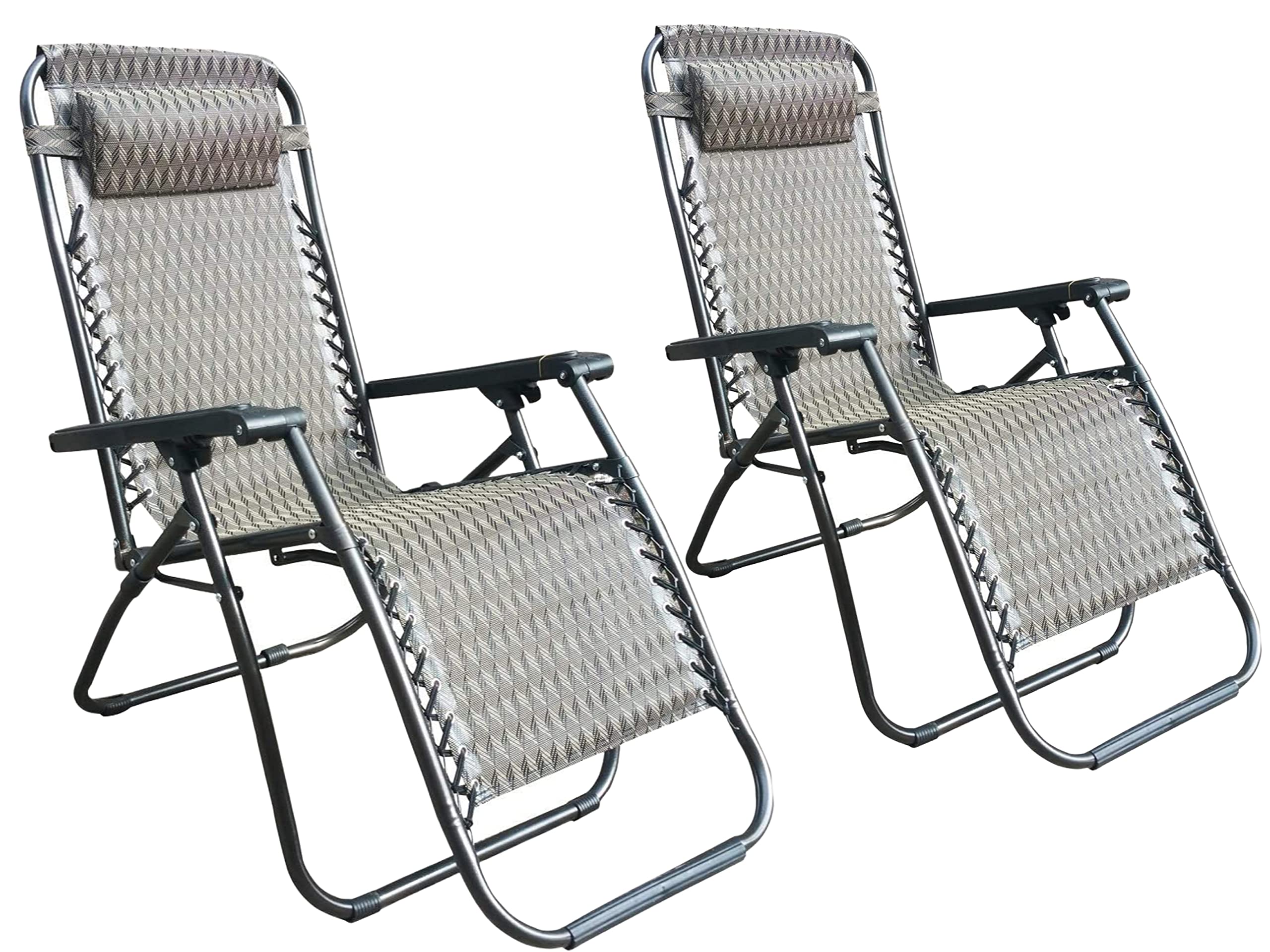 TrimexZero Gravity Lounge Chair Adjustable Recliners with Head Rest [Set of 2]