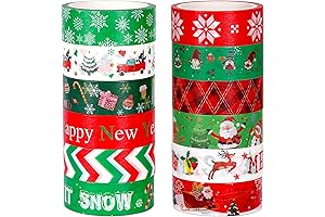 SANNIX Christmas Washi Tapes, 12 Rolls 15mm Wide