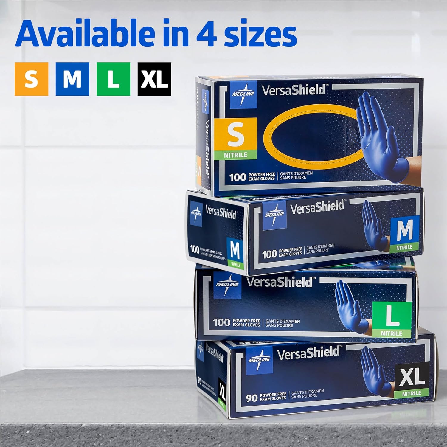 Medline VersaShield Nitrile Exam Gloves, 100 Count, Large, Powder Free, Disposable, Not Made with Natural Rubber Latex, Thicker Glove for Extra Barrier Protection - Image 5