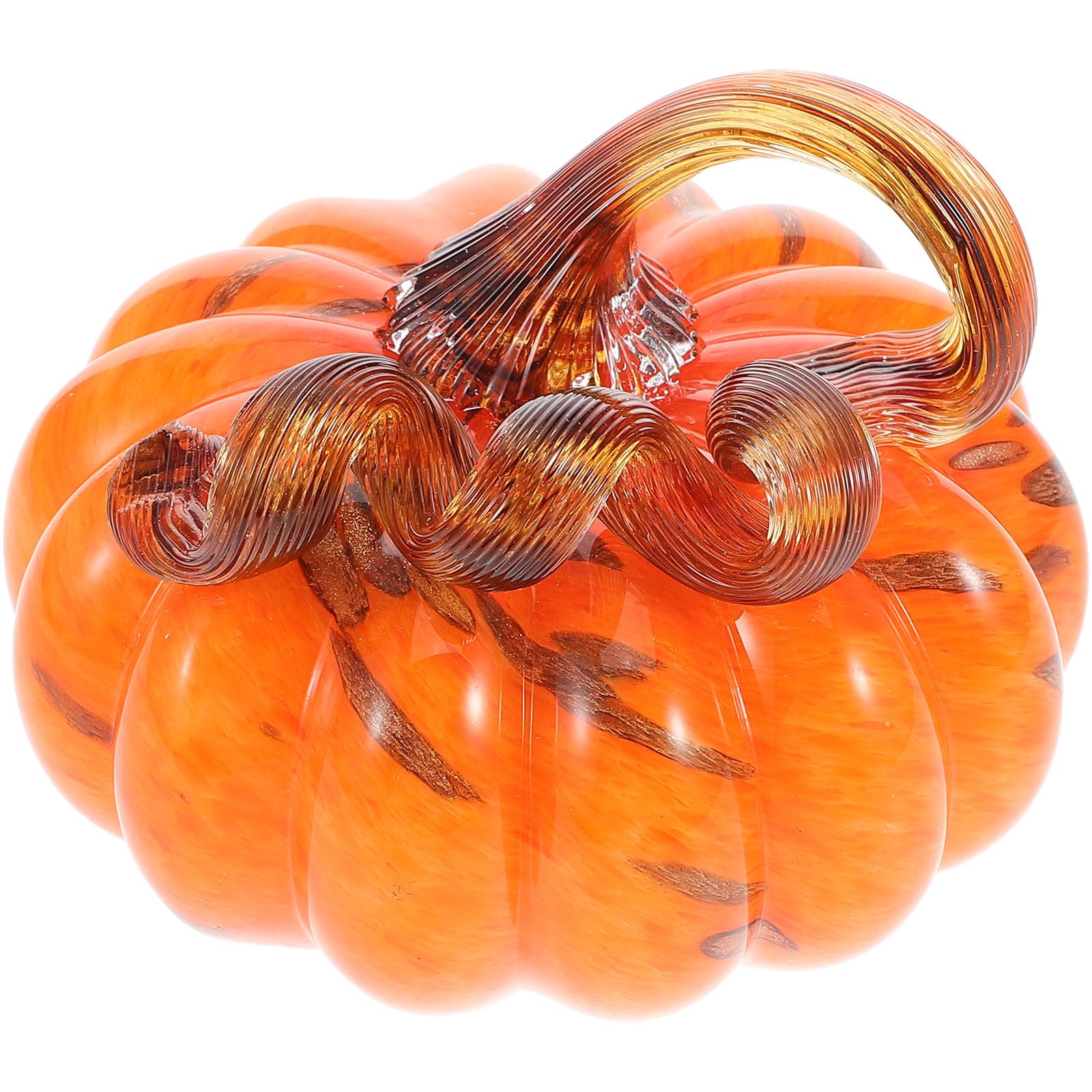 VILLCASE Zucche Decorative in Vetro Soffiato Oro a Forma di Zucca, Artigianali Fascino Rustico per Decorazioni di Halloween e Arredamento da Tavolo