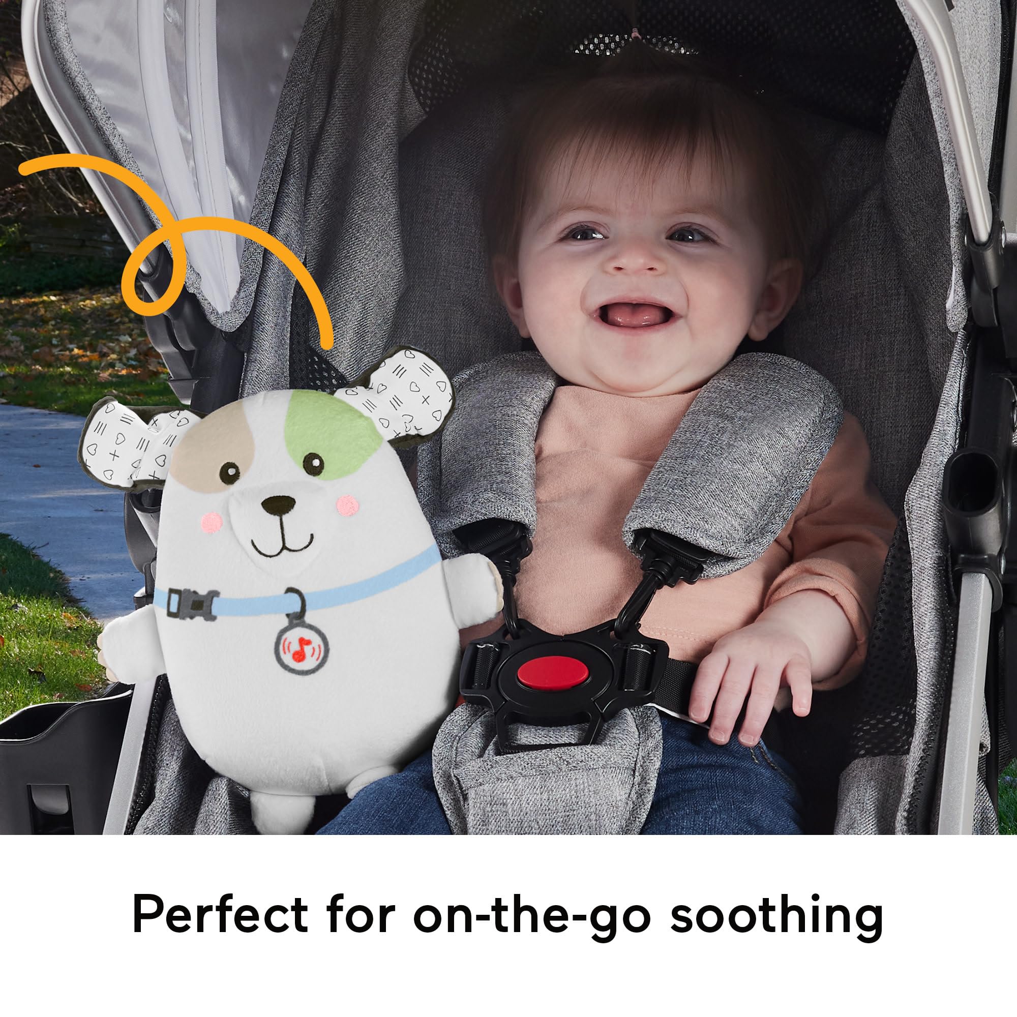Fisher-Price Baby Plush Toy Calming Vibes Puppy Soother Portable Sound Machine for Newborns HTJ68 - Image 4
