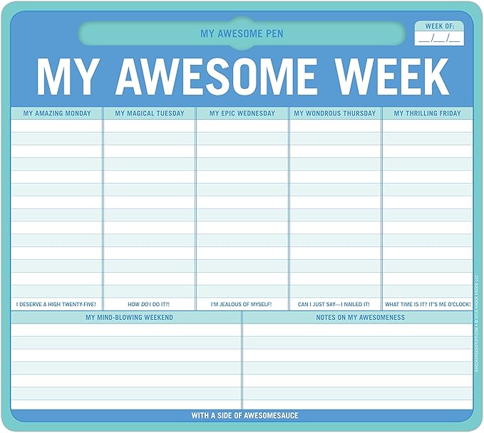 Knock Knock My Awesome Week Paper Mouse Pad, Weekly