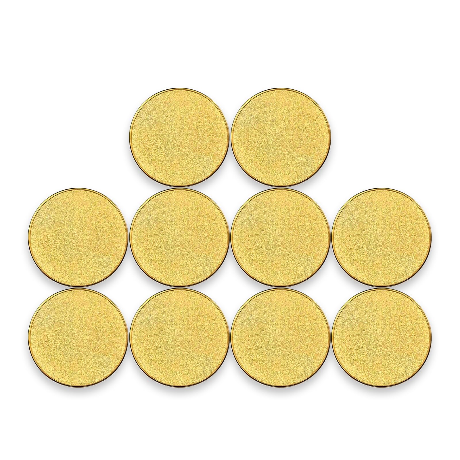 Blank Coins for Laser Engraving Blank Challenge Coins Bulk, Zinc Alloy Engraving Coin Blanks, Metal Stamping Blanks 40mm Diameter with Plastic case for DIY Crafts (Gold-10pcs)