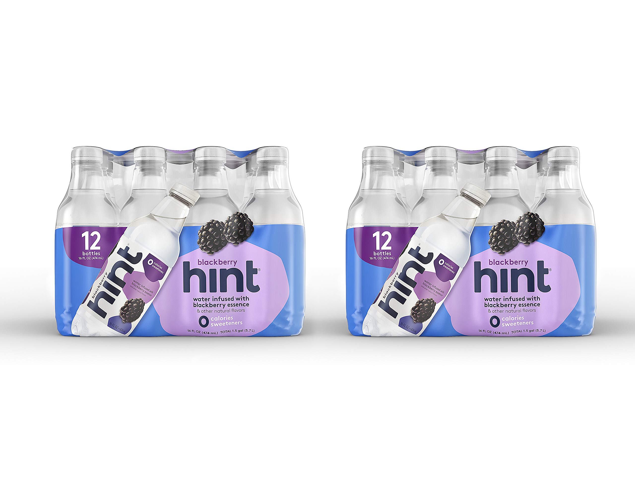 HintWater Blackberry (Pack of 24) 16 Ounce Bottles Pure Water Infused Blackberry Zero Sugar Zero Calories Zero Sweeteners Zero Preservatives Zero Artificial Flavor